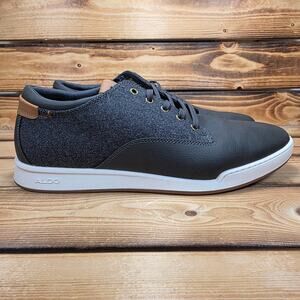 Aldo Men's Size 10 Black Leather Grey Wool Dress Shoe